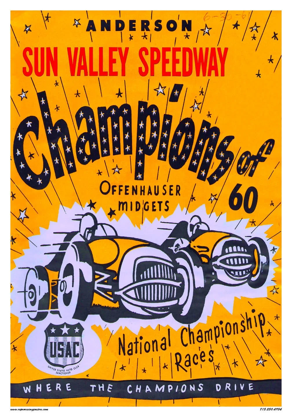 Sun Valley Speedway Champions — Vintage Reproduction Racing Posters